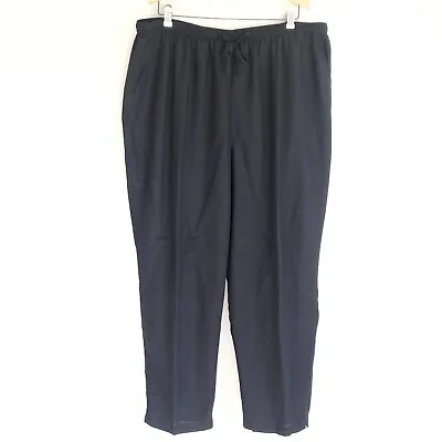 Erin London Catherine’s Pants Sz 22 Black Drawstring Vintage 100% Silk • $17.99