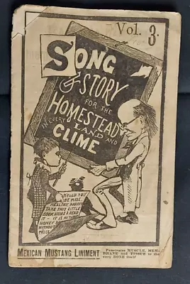 1880's Quack Medicine Book Mexican Mustang Liniment Song Story Homestead Lyon NY • $20.25