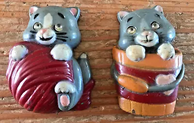 Vintage Cat Refrigerator Magnets Lot 2 Kittens Kitty Kitchen Fridge Midcentury • $9.99