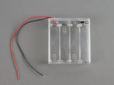 4 X AA Battery Enclosed Holder Wire On Off Switch Hobby Model Toy 6V • £3.49