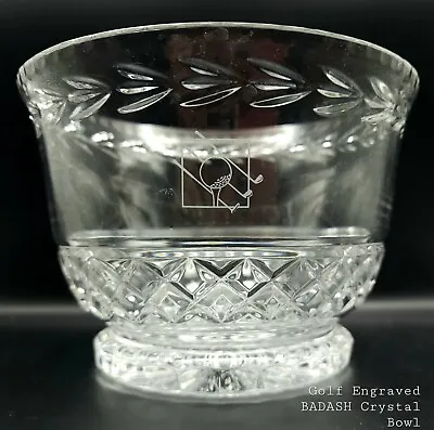 Badash Poland Crystal Garland Revere Bowl Signed Personalized With Golf Image  • $30