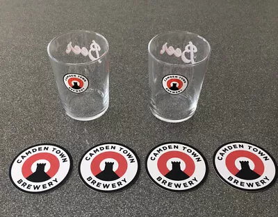 £13.95 • Buy Camden Town Brewery Jack Pint Glass X 2 - Stubby - Plus 4 Beer Mats -brand New