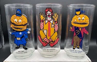 VINTAGE 1970'S McDONALDS CHARACTER COLLECTOR SERIES GLASSES - SET OF 3 • $22.50