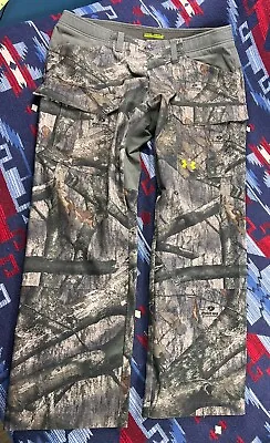 Under Armour Camo Pants Mossy Oak Treestand Size 38x32 Scent Control Hunting • $89.99