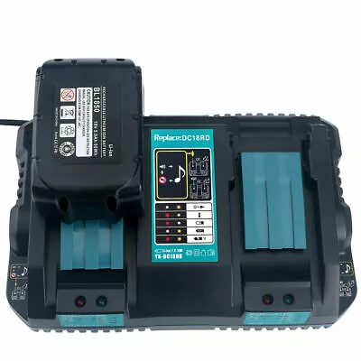 FOR Makita DC18RD-UK 14.4-18V LXT Twin Port Rapid Battery Charger - 230V • £21.89