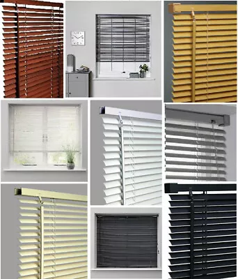 Easy Fit Pvc Venetian Window Blinds Curtains White Black Natural Ivory Grey Teak • £13.75