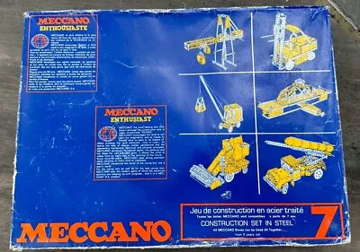 Vintage Meccano Enthusiast Set 7 France Blue Box Original • £31