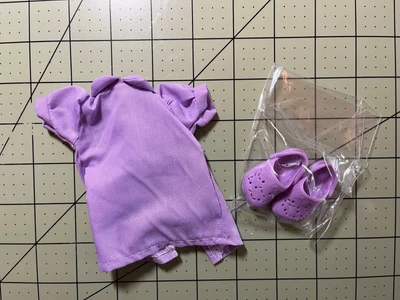 $15 • Buy Purple Doll Blouse And Croc Shoes For LeeAnn Size Doll By Denis Bastien
