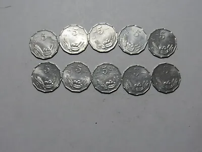 Lot Of 10 Old Somalia Coins - 1976 5 Senti - Circulated • $4.75