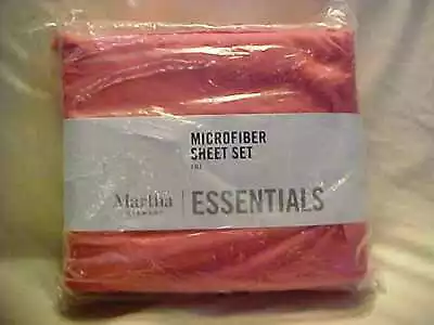 Martha Stewart Essentials Solid Microfiber 4 Piece Full Sheet Set Pink Rose • $21