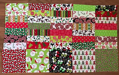 40  5 Inch Charm Pack Christmas Fabric Squares 20 Different Prints • $11.99