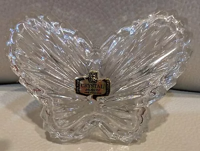 Butterfly 24% Lead Crystal Box By Zajecar Stunning Condition Vintage  • $15.99