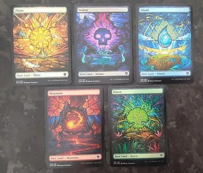 5 FOIL Stained Glass (Showcase) Land Set - Dominaria United 1x Each DMU MTG • $12.75