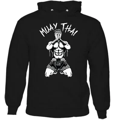 Muay Thai Mens Martial Arts Hoodie MMA Kick Boxing Pads Gloves Training Top • $30.48