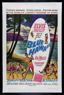 BLUE HAWAII 💮 CineMasterpieces ORIGINAL ELVIS PRESLEY MOVIE POSTER 1961 • $2695