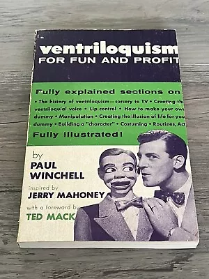 Ventriloquism For Fun And Profit By Paul Winchell Book 1954 • $20