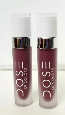 2 Pk DOSE OF COLORS Liquid Matte Lipstick Plum Queen 0.16 Fl Oz UNBOXED • $16.99