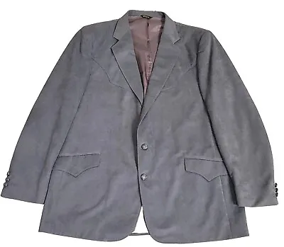 Vintage Mesquite Niver Western Wear Men's 48L Sport Jacket Blazer Coat Gray USA • $46.99