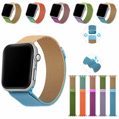 $7.16 • Buy For Apple Watch Series 7 6 5 4 3 2 SE 38-45 Mm Magnetic Milanese Loop Strap Band