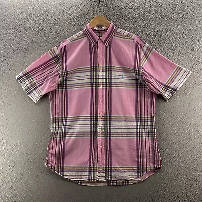 Ralph Lauren Shirt Mens LT Large Tall Pink Button Down Multicolor Indian Madras • $34.89