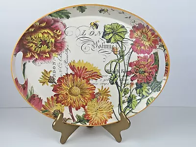 Michel Design Works Serving Tray Metal Floral London Tray Oval Floral Tray • $35