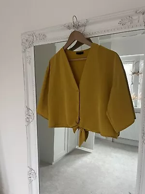 Topshop Mustard Yellow Blouse Shirt Size 10 Free Post Cute • £6.99