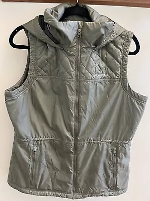 Women's Columbia Hooded Vest XL Olive Green Zip Pockets • $29.99