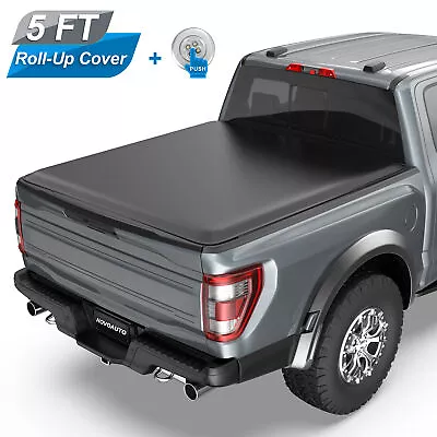 5FT Truck Bed Cover Soft Roll Up Tonneau Cover For 2020-2024 Jeep Gladiator +Led • $125.79