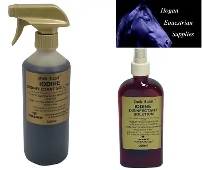 Gold Label Iodine Disinfectant Spray Horse Pony Pet First Aid Minor Cuts Grazes • £9.99