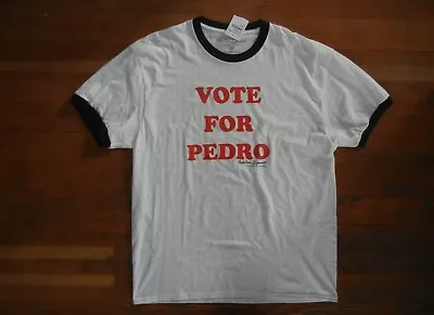 NAPOLEON DYNAMITE White/Red VOTE FOR PEDRO RINGER T-SHIRT Movie Fan Men XL New! • $20.69