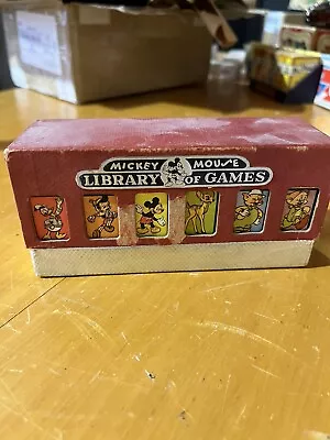 1946 Vintage MICKEY MOUSE LIBRARY OF GAMES Complete W/ Instructions Rare RED LID • $0.99