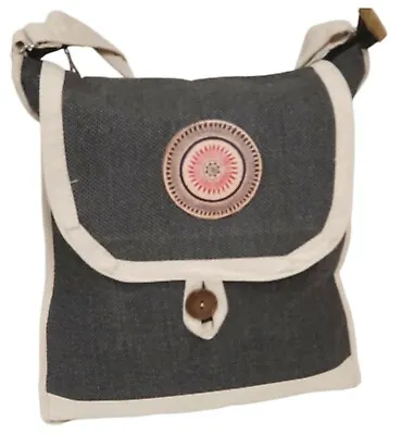 Canvas Jute Handbag Handmade Women's Ladies Crossbody Designer Shoulder Bag • £8.73