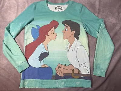 Disney The Little Mermaid Ariel Prince Eric Kiss AOP Long Sleeve Shirt Large • $18.50