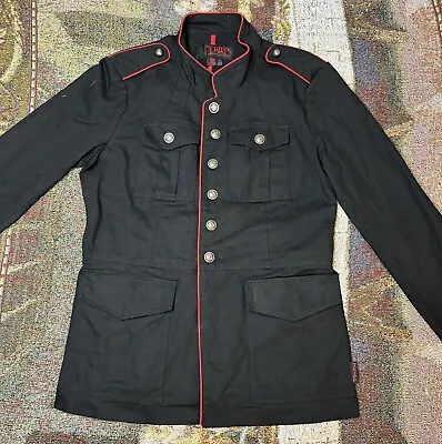 Daang Goodman Tripp NYC Men's Small Black Jacket Military Button Goth Epaulette • $69.99