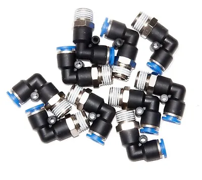  1/4  Tube X 1/4  NPT Male Swivel L Push To Connect  Fitting Pneumatic 10 Pieces • $9.55