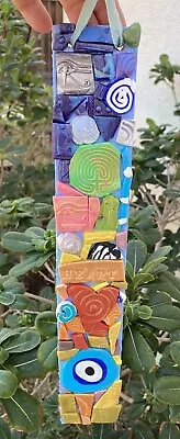 Handmade Polymer Clay Mosaic Art “Protected”  Plaque Original On Wood  12”x 2” • $29