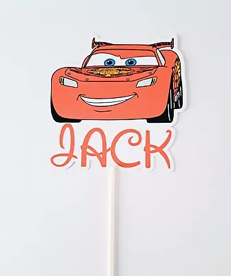 Lightning Mcqueen Cake Topper Personalised X1 Cars ANY NAME  • £4.25