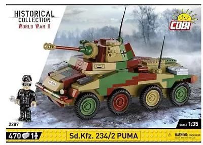 Cobi 2287 1/35 Scale HC WWII Sd.Kfz. 234/2 PUMA 1/35 Scale Tank Brick Model • £46.18