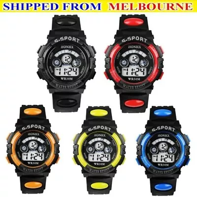  Children Boys Sports LED Digital Watches Kids Alarm Date Wrist Watch • $7.99