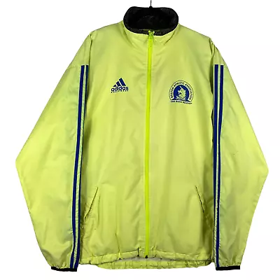 Vintage Adidas 1998 Boston Marathon High Vis Green Jacket Size XL • $59