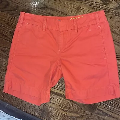 G1 Paper Twill  Anthropology Orange Shorts Size 0 Flat Front Chino • $28
