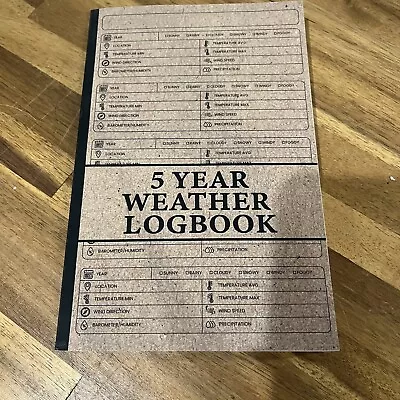 5 Year Weather Logbook Journal Blank Paperback 9x6” • $15