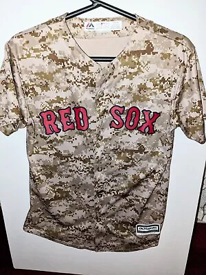 Majestic Red Sox Jersey Digital Camo Rare Button Up Coolbase  • $39.95