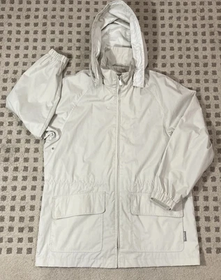 $15 • Buy Pacific Trail Womens Beige Zip Up Hooded Jacket Rain Coat M Lightweight GUC