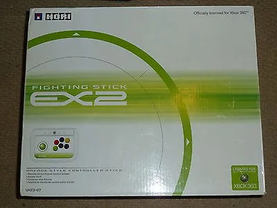 MICROSOFT XBOX 360 HORI EX2 FIGHTING STICK USB JOYSTICK JOY FIGHT ARCADE White B • £52.99