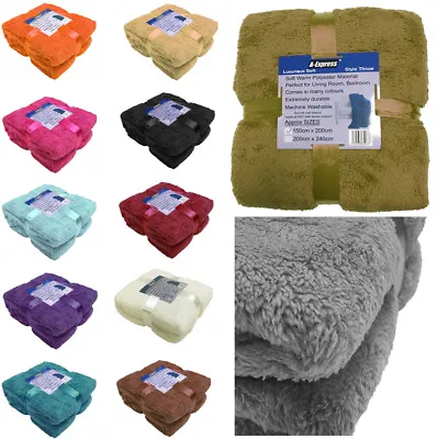 £9.95 • Buy Teddy Throw Blanket Fleece Large Soft Warm Cuddly Sofa Double King Bed Cover