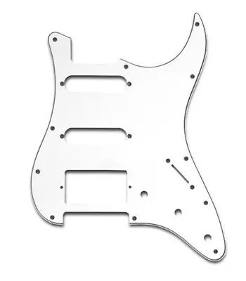 New Stratocaster HSS Pickguard WHITE 11 Hole 3 Ply For USA Style Strat Guitar • $19.99