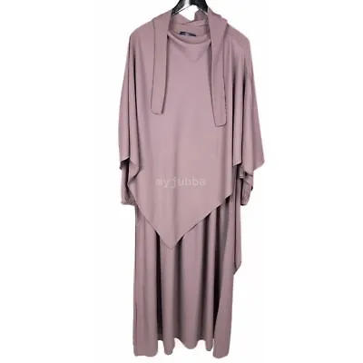 2 Pcs Ladies Jilbab Abaya Khimar Modest Dress Moroccan Made Nida Fabric M L XL • £33
