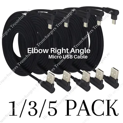 Micro USB Cable 90 Degree Right Angle Charging 3/6/10Ft For Samsung Android Lot • $6.66