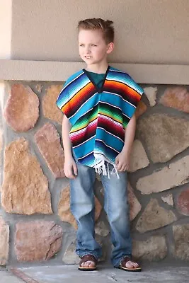 Mexican Serape Poncho For Children And Teen • $18.49